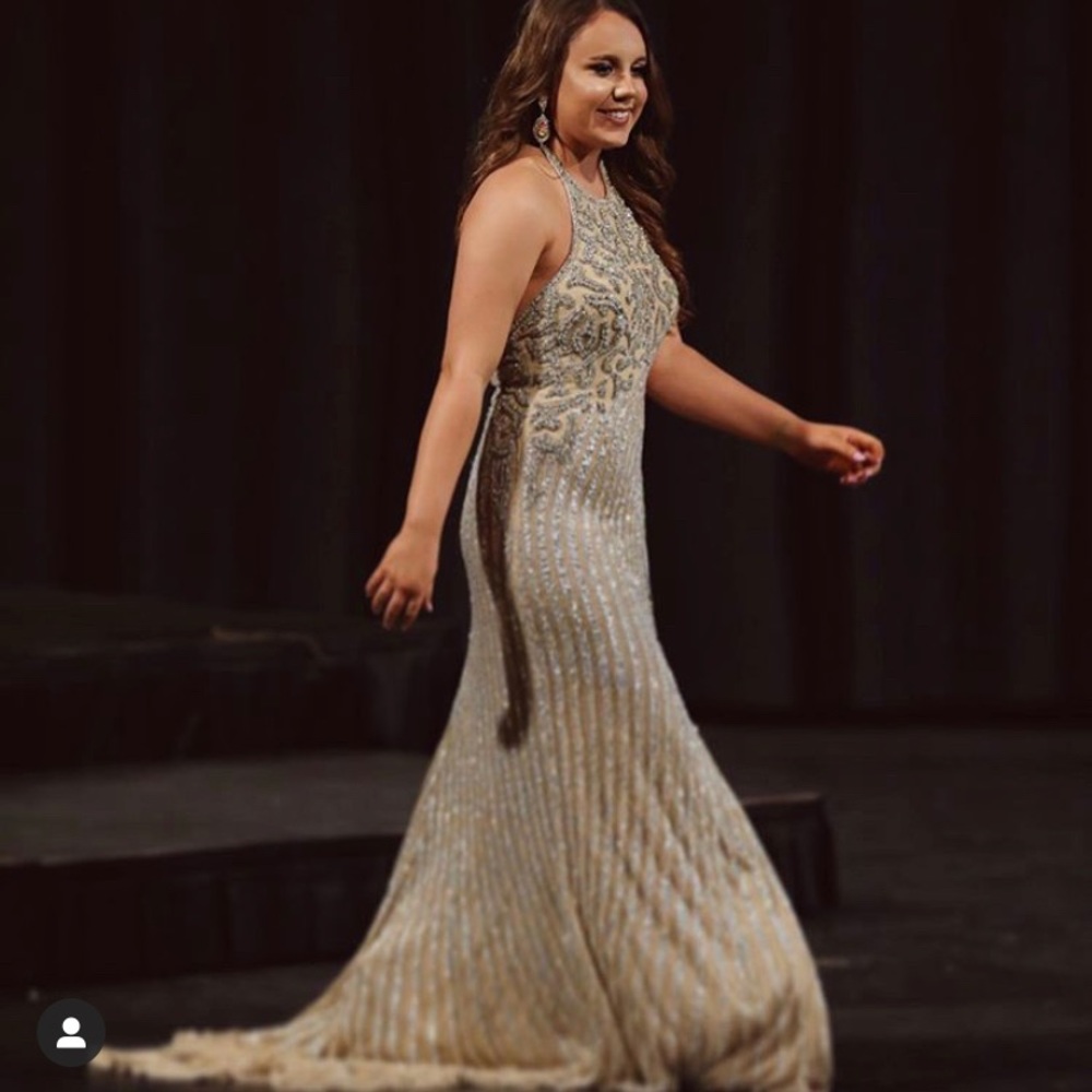 Sherri Hill Gold Beaded Dress